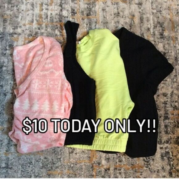BUNDLE OF 4 SUPER CUTE, SIZE MEDIUM CROP TOPS! - Picture 1 of 7